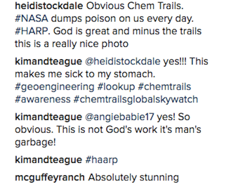 Illustration for article titled What I Learned About Mother Nature, God & Chemtrails From the Comments on a Real Housewife's InstagramÂ